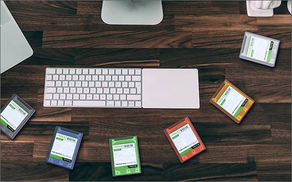 IB-AC6251-6; 6x 2,5" HDD/SSD Schutzhülle, transparent, 6 Farben (blau, grün, weiß, orange, grau, rot)