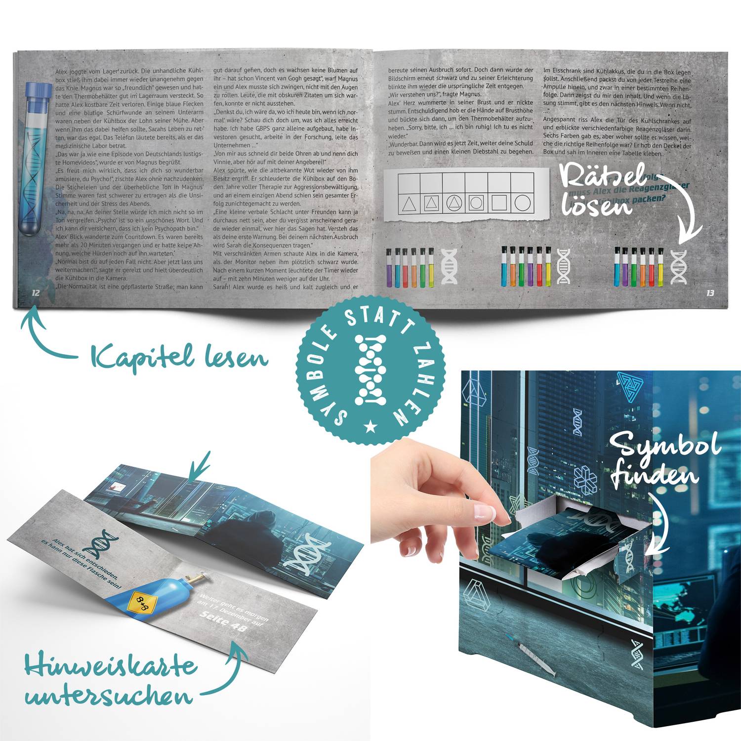 Corasol Escape & Tee Adventskalender: Ein Atemloses Spiel mit 24 Premium Tees & Escape-Rätsel-Krimi für Erwachsene (228 g)