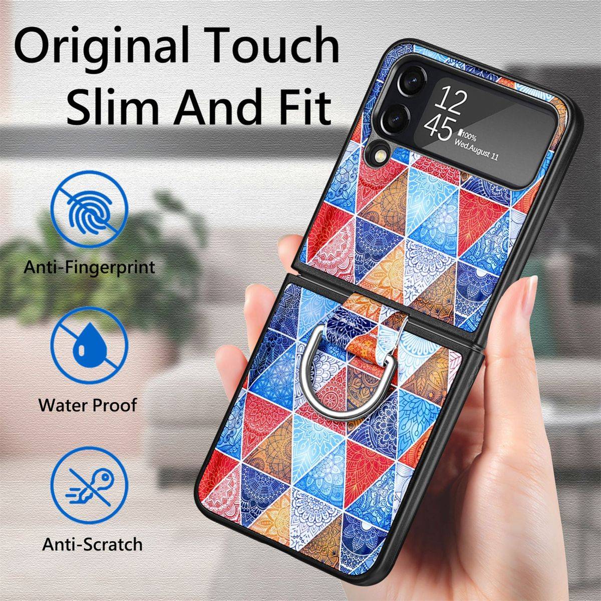 Für Samsung Galaxy Z Flip4 5G Design Kunststoff Handy Tasche Hülle Etuis Muster