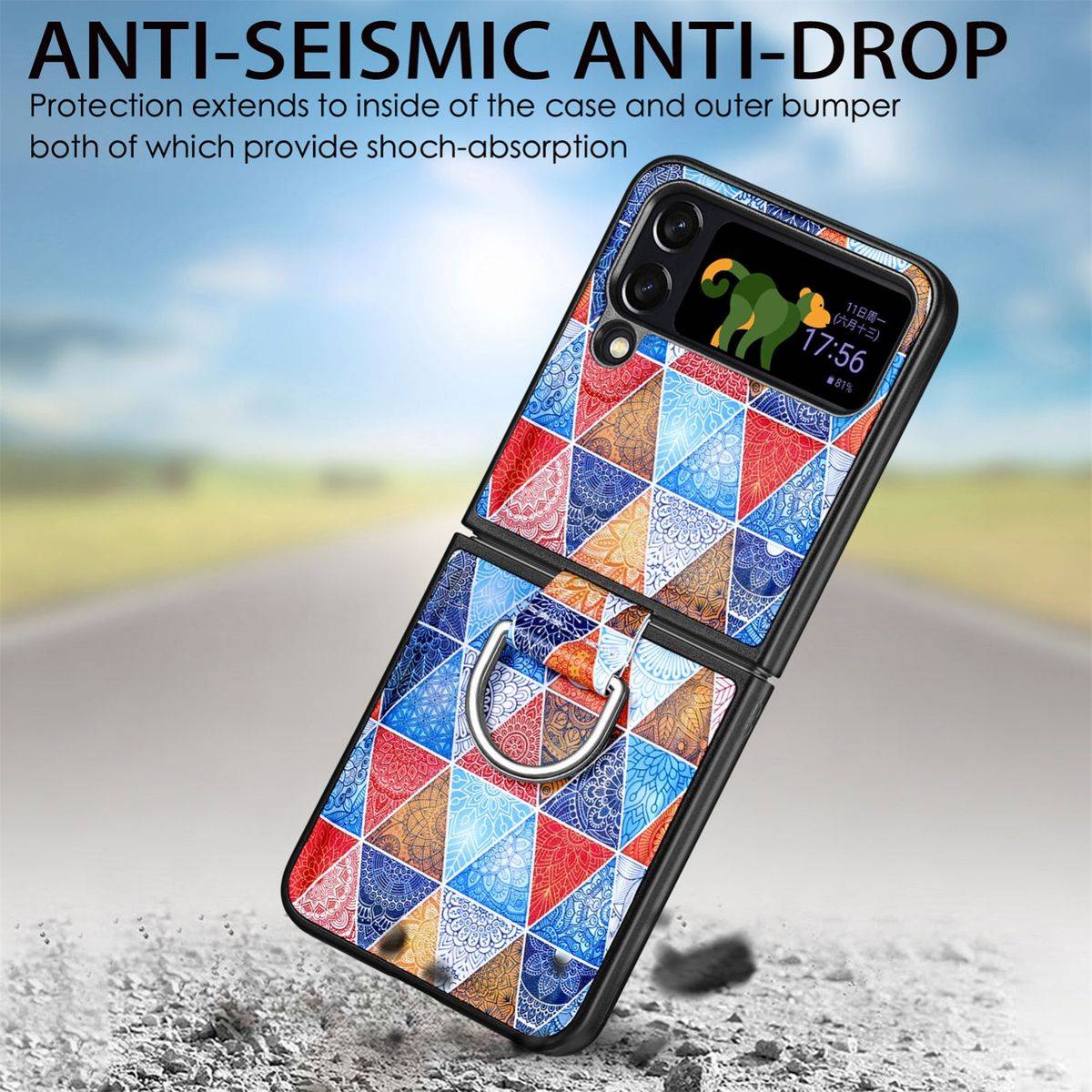 Für Samsung Galaxy Z Flip4 5G Design Kunststoff Handy Tasche Hülle Etuis Muster