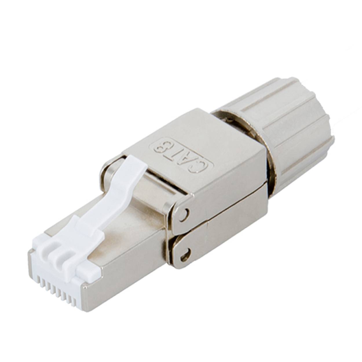 PremiumX 10x Netzwerkstecker RJ45 Cat 8 Stecker Stahl für Verlegekabel Netzwerkkabel Kabel Ethernet Werkzeuglos Werkzeugfrei LAN Anschluss 40 Gbit/s