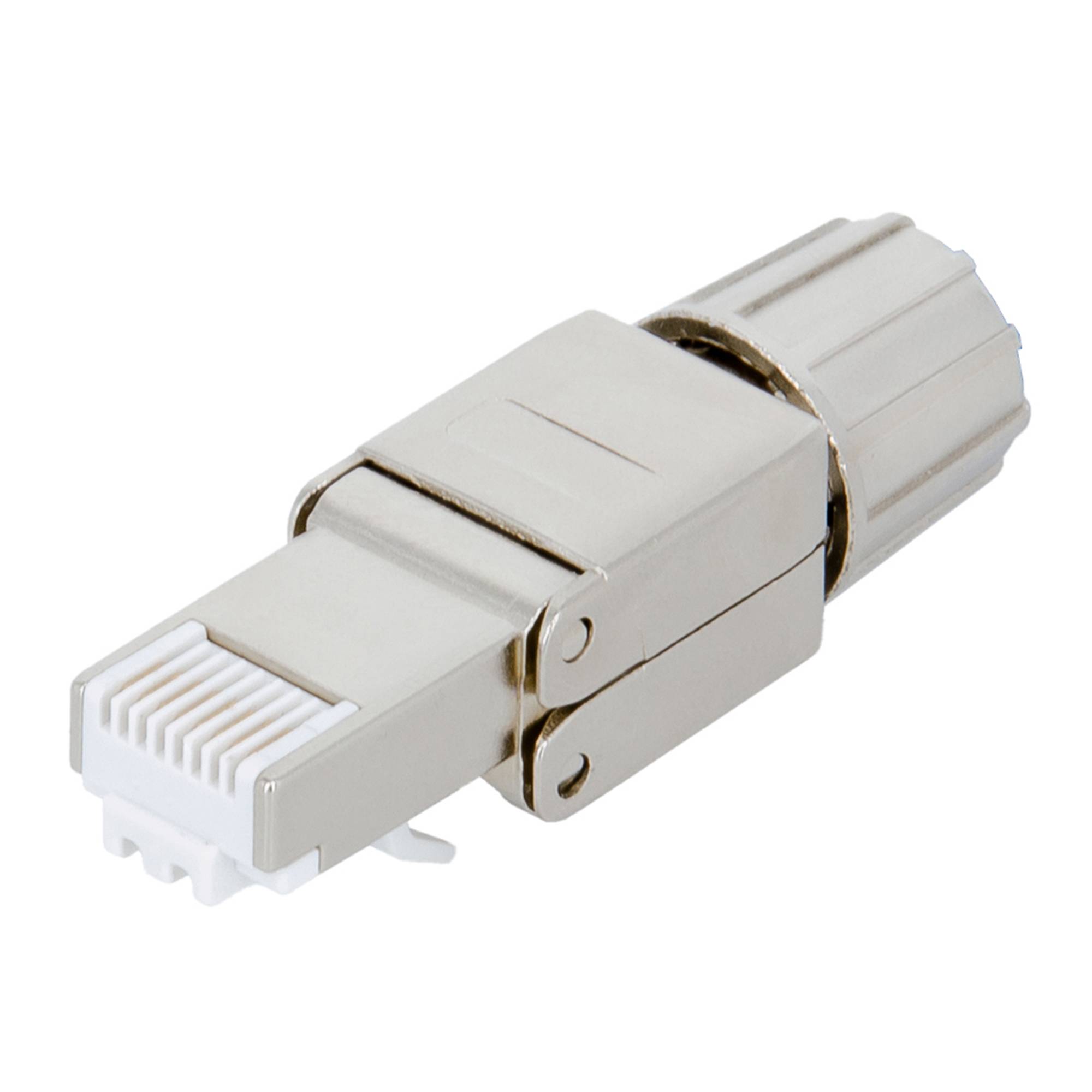 PremiumX Netzwerkstecker RJ45 Cat 8 Stecker Stahl für Verlegekabel Netzwerkkabel Kabel Ethernet Werkzeuglos Werkzeugfrei LAN Anschluss 40 Gbit/s