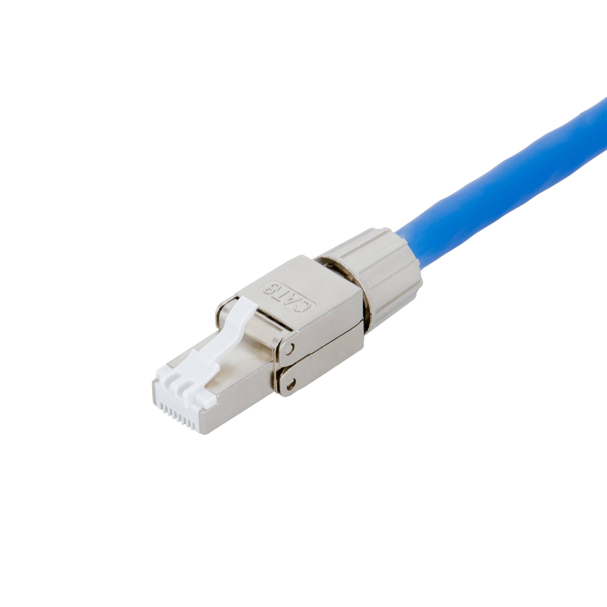 PremiumX Netzwerkstecker RJ45 Cat 8 Stecker Stahl für Verlegekabel Netzwerkkabel Kabel Ethernet Werkzeuglos Werkzeugfrei LAN Anschluss 40 Gbit/s