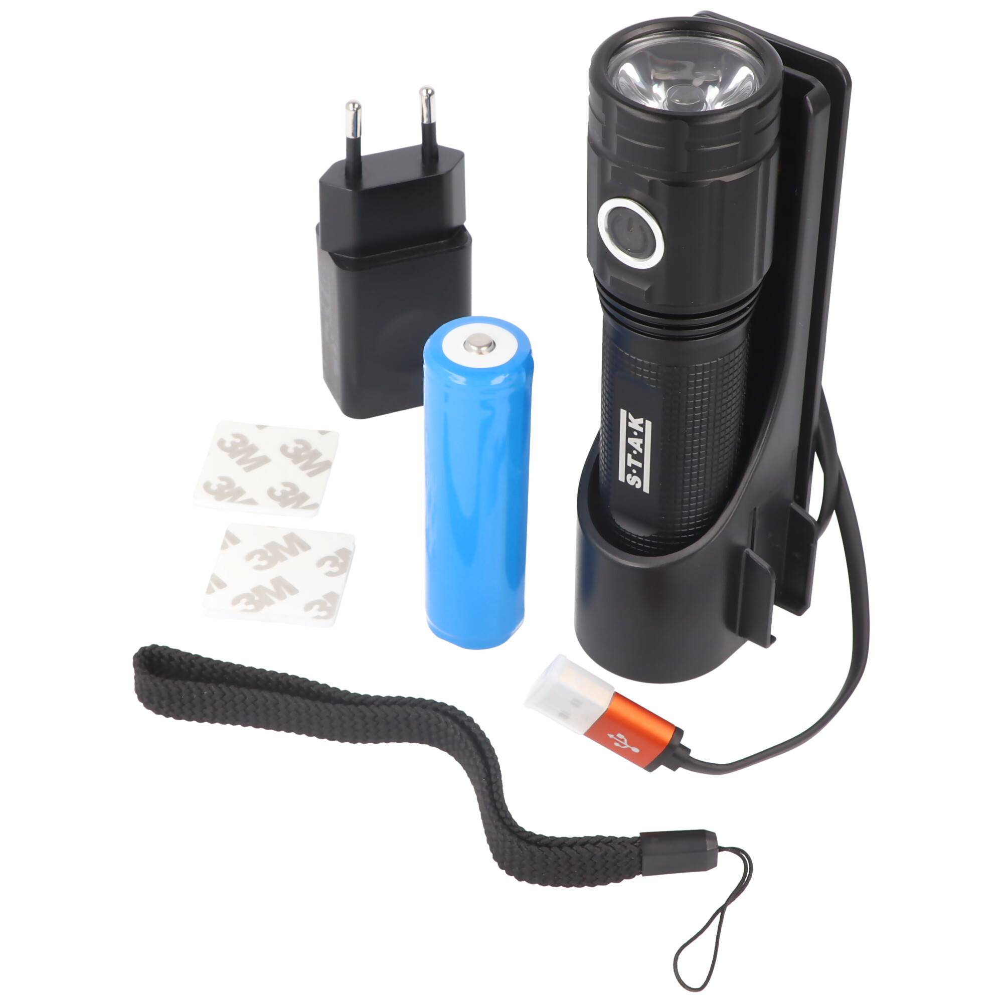 Velamp STURM: Wiederaufladbare LED-Taschenlampe 2000 Lumen, Anti-Blackout mit Wandhalterung