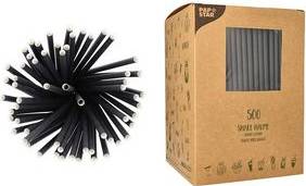PAPSTAR Papier-Trinkhalm ''pure'', 250 mm, schwarz aus Papier, Länge: 250 mm, Durchmesser: 8 mm, nachhaltig