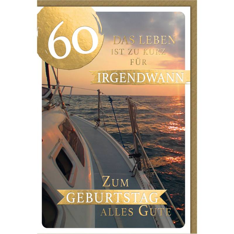 SUSY CARD Geburtstagskarte "Goldig" - 60. Geburtstag