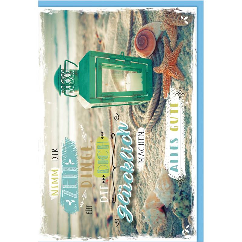 SUSY CARD Grußkarte "Laterne am Strand"