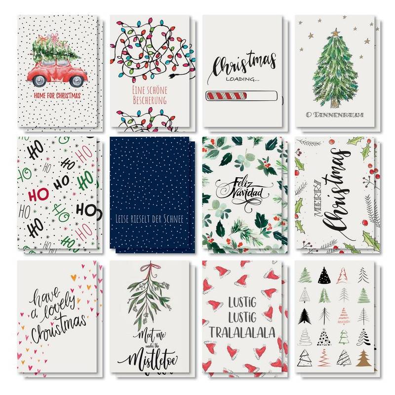 sigel Weihnachts-Postkarten-Set "Colourful Christmas", A6