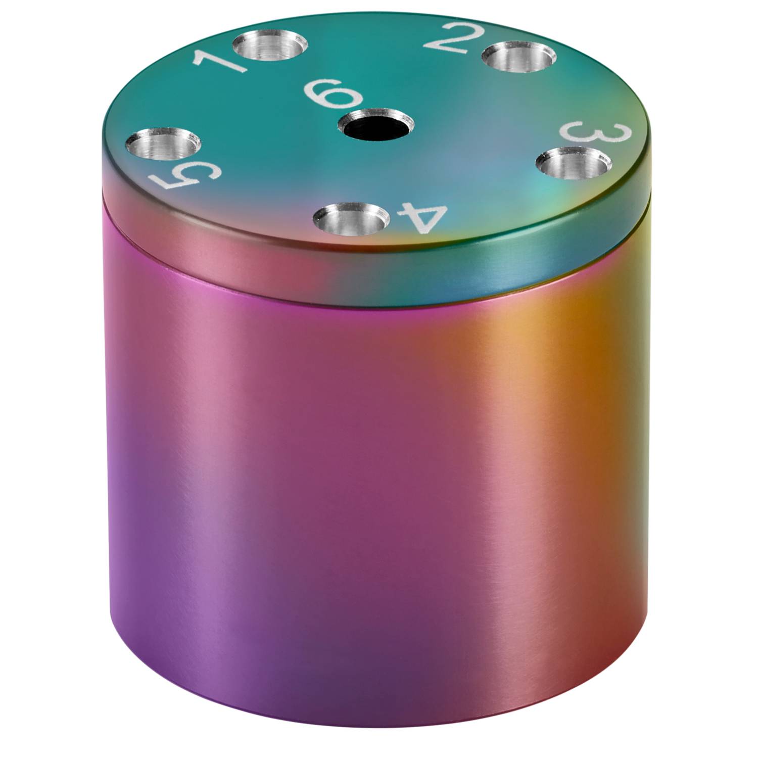 BestSaller 3009 SUPER SIX Reise-Würfelspiel Aluminum, 36 Spielstäbchen & 2 Würfel, Rainbow Splash, mehrfarbig