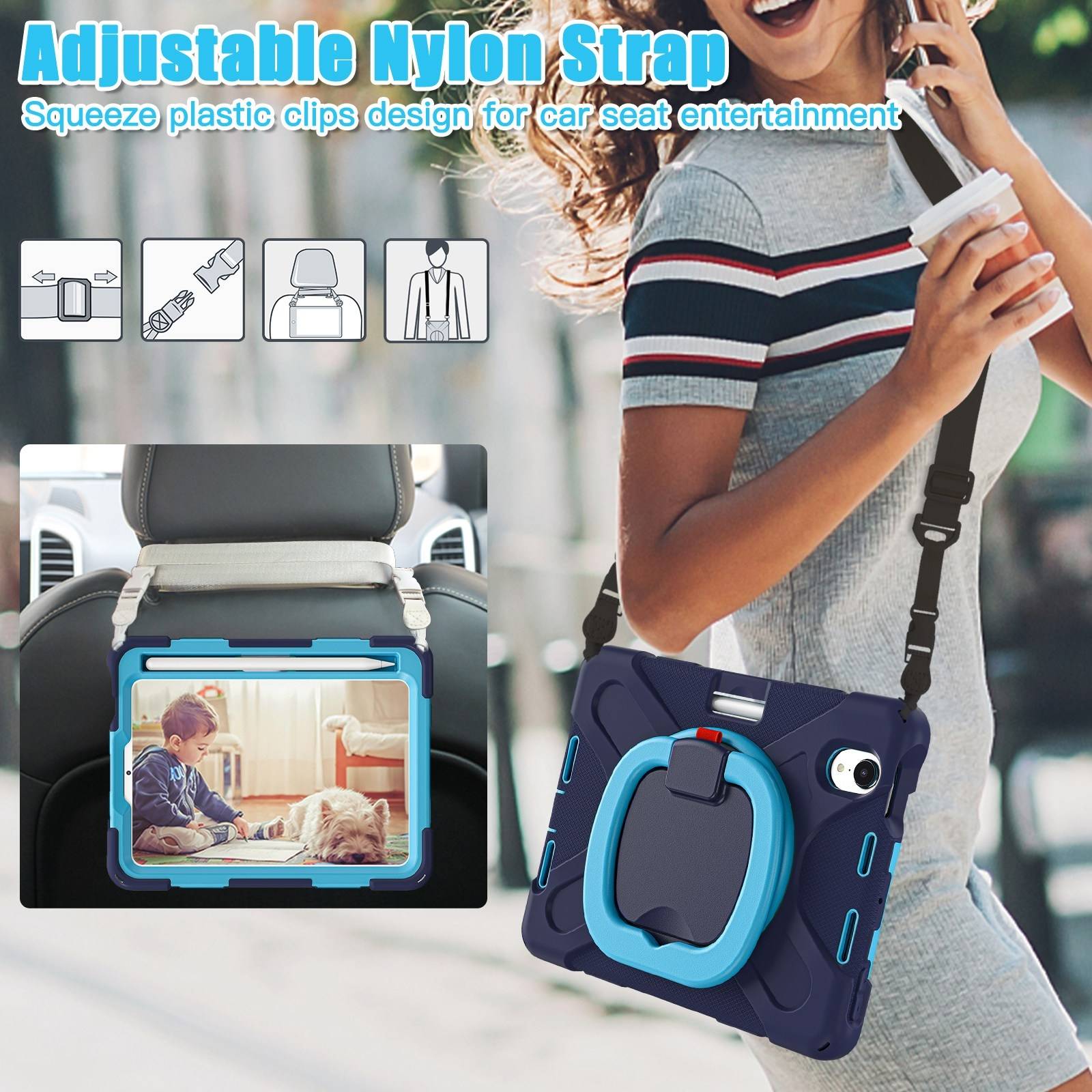 Für Apple iPad Mini 2024 8.3" / Mini 6 2021 Outdoor Hybrid Blau 360 Grad Hülle