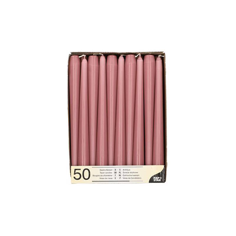 STARPAK Leuchterkerzen, 22 mm, altrosa, 50er Pack