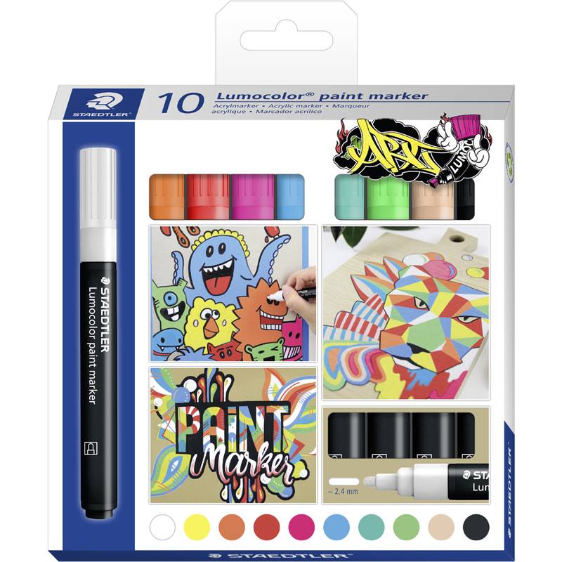 STAEDTLER Acrylmarker Lumocolor paint marker, 10er Etui