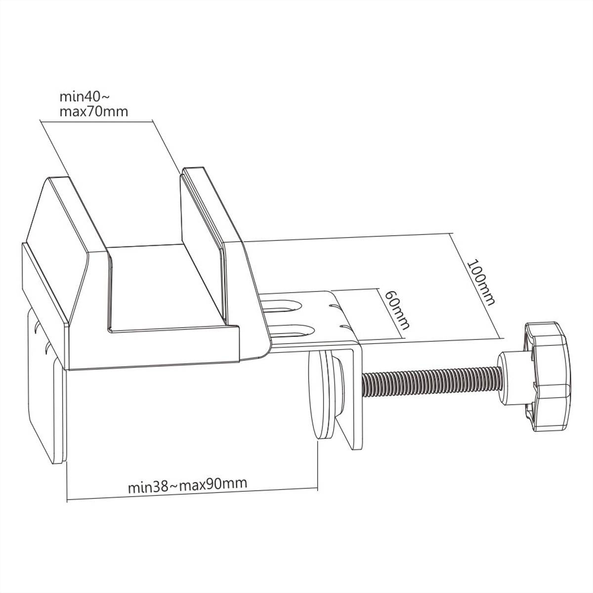 VALUE Tischfuß-Klemme für Steckdosenleiste, weiß