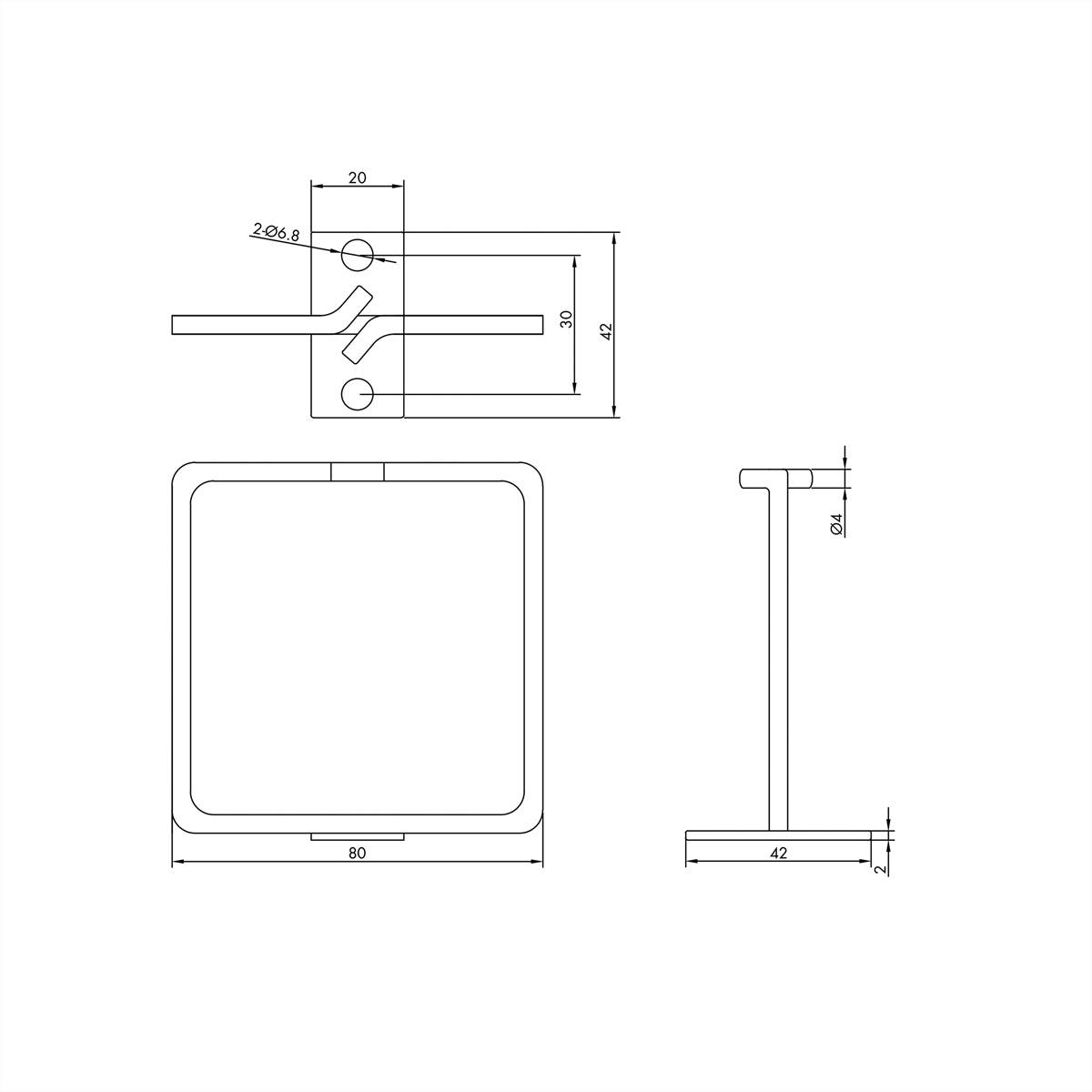 ROLINE Kabelöse, 80x80 mm, Metall, Kabeleinführung vorn
