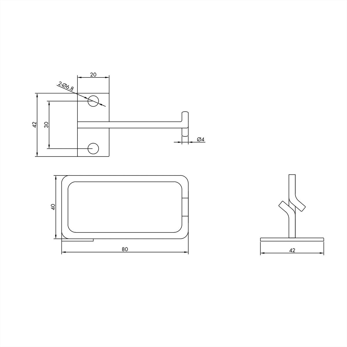 ROLINE Kabelöse, 40x80 mm, Metall, Kabeleinführung seitlich