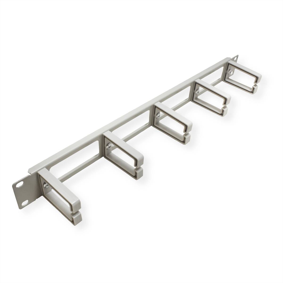 VALUE 19-Zoll-Frontplatte, 5 Kabelösen Typ C, Kabeldurchführung, grau