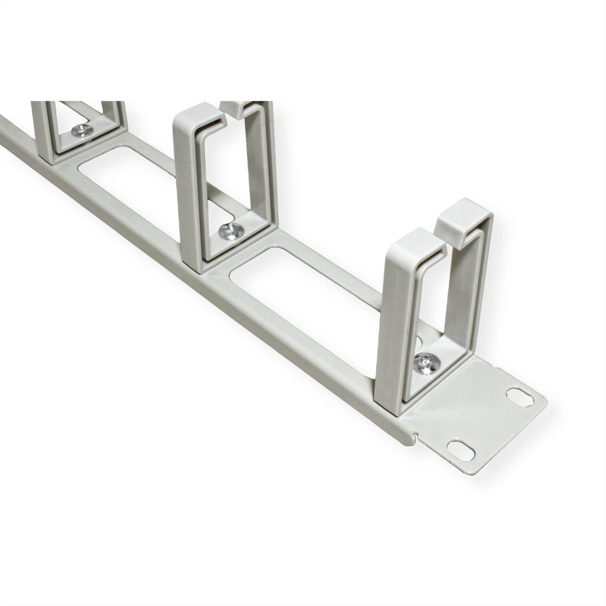 VALUE 19-Zoll-Frontplatte, 5 Kabelösen Typ C, Kabeldurchführung, grau