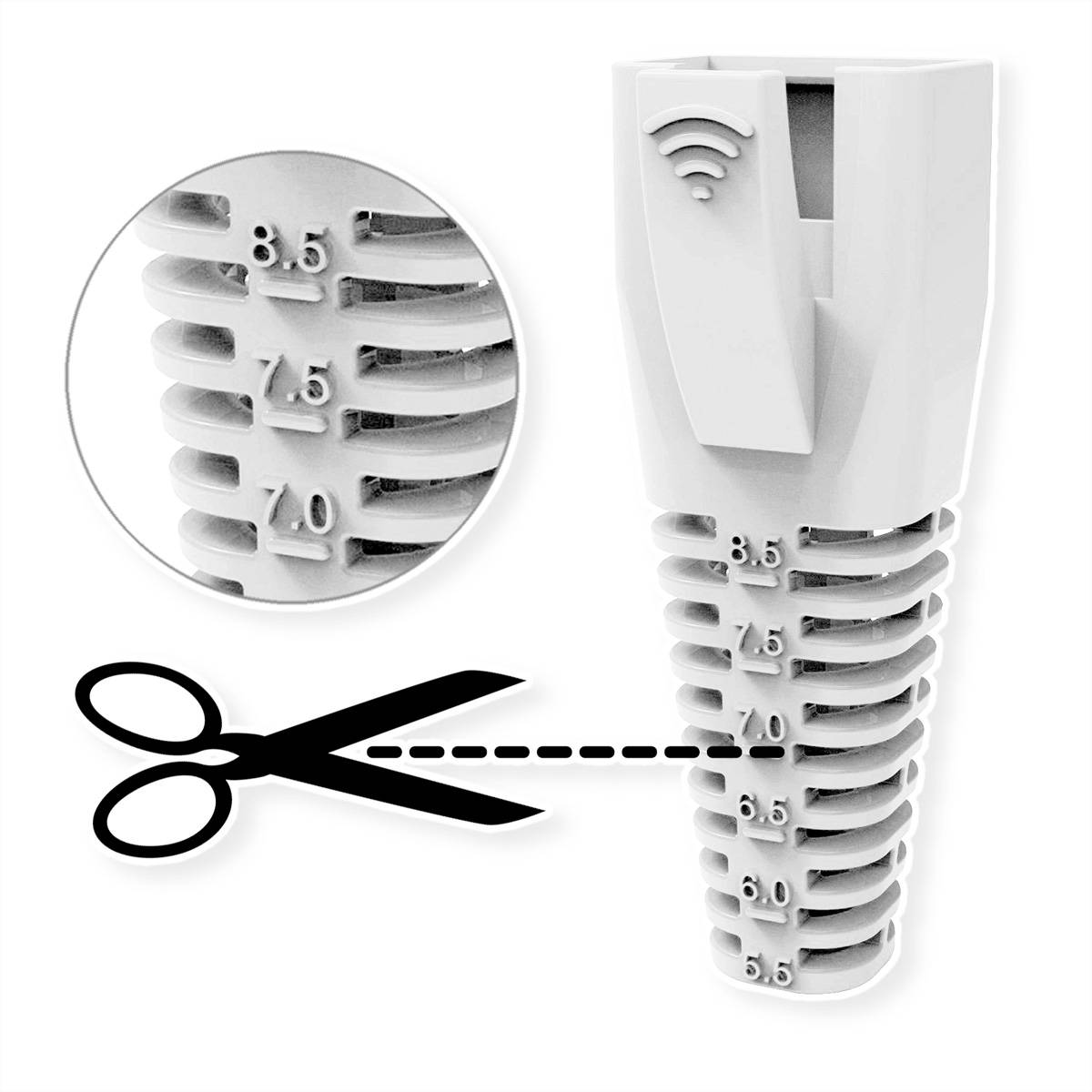 ROLINE Knickschutztülle für RJ-45, 10 Stck, rot