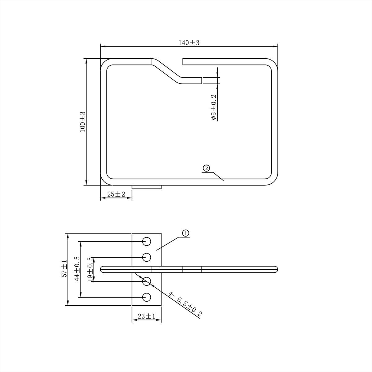 ROLINE Kabelöse, 140x100 mm, Metall, Kabeleinführung vorn