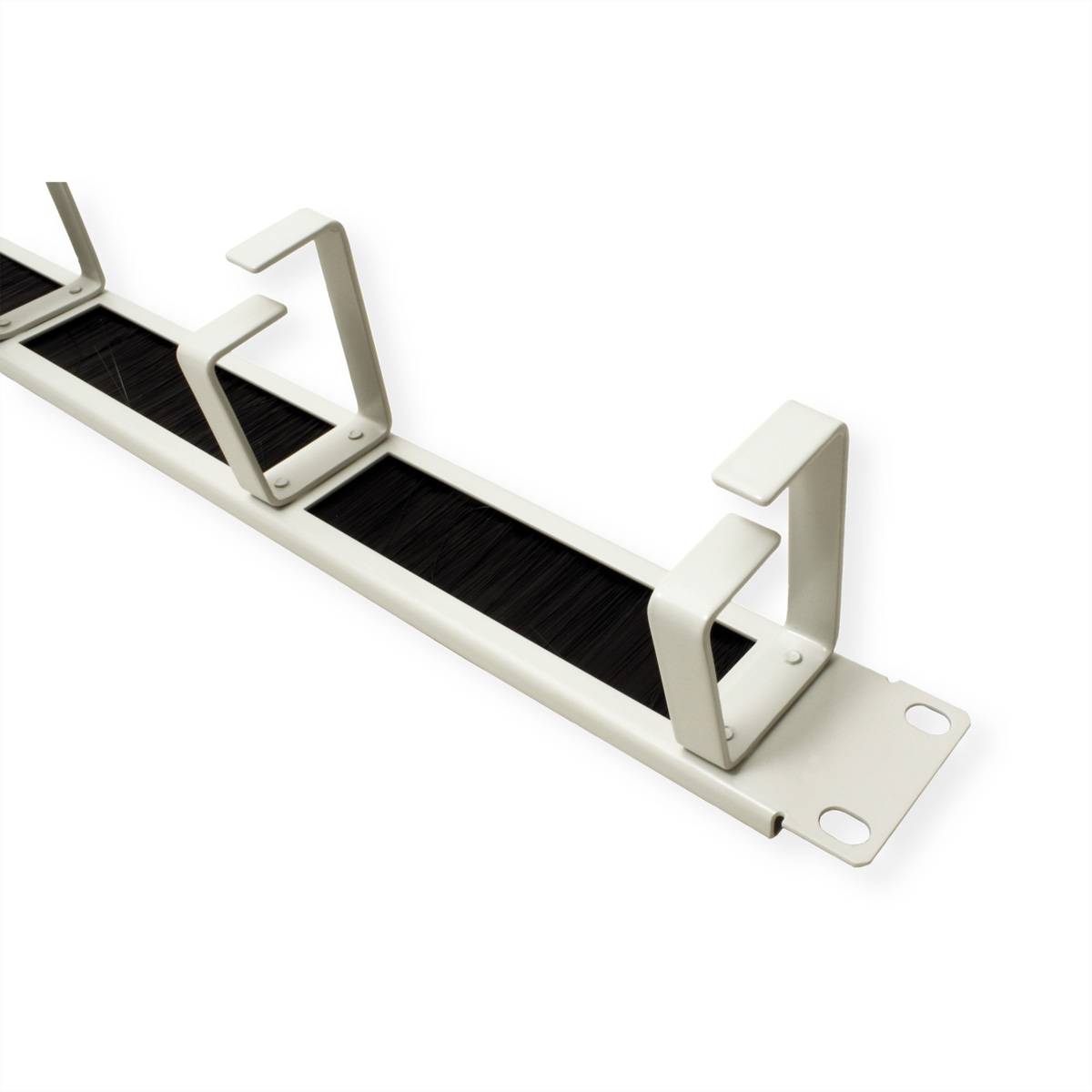 ROLINE 19-Zoll-Frontplatte, 4 Ösen Typ G, Kabeldurchführung (Bürste), grau