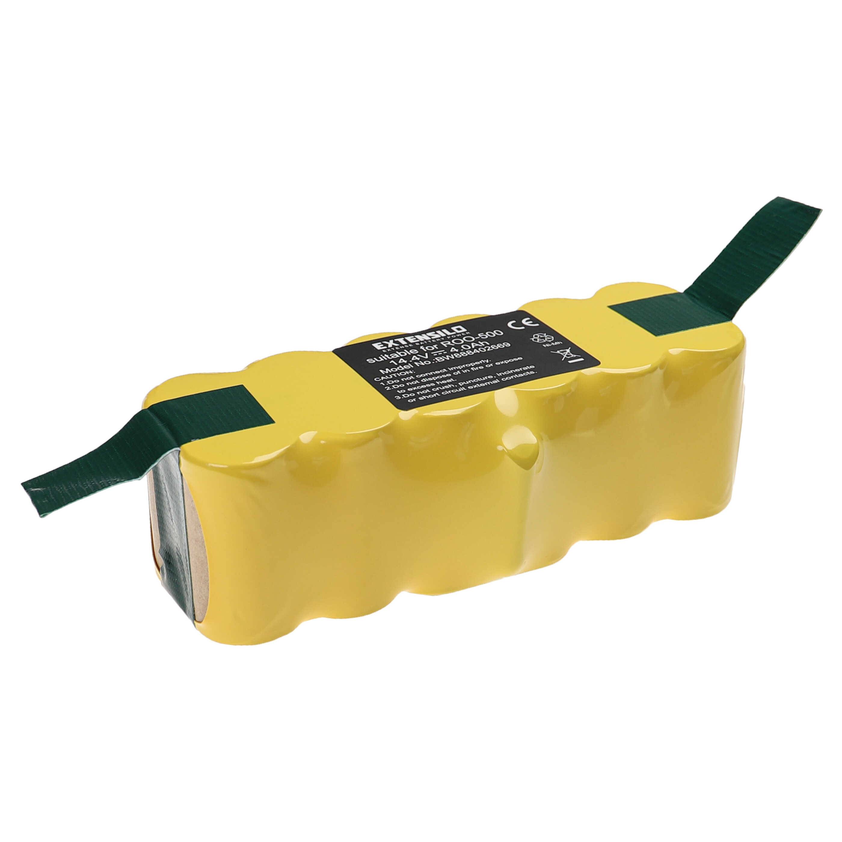 EXTENSILO Akku kompatibel mit iRobot Roomba 532, 500 APS, 500, 510, 520, 534, 505, 530, 531, 521 Saugroboter (4000 mAh, 14,4 V, NiMH)