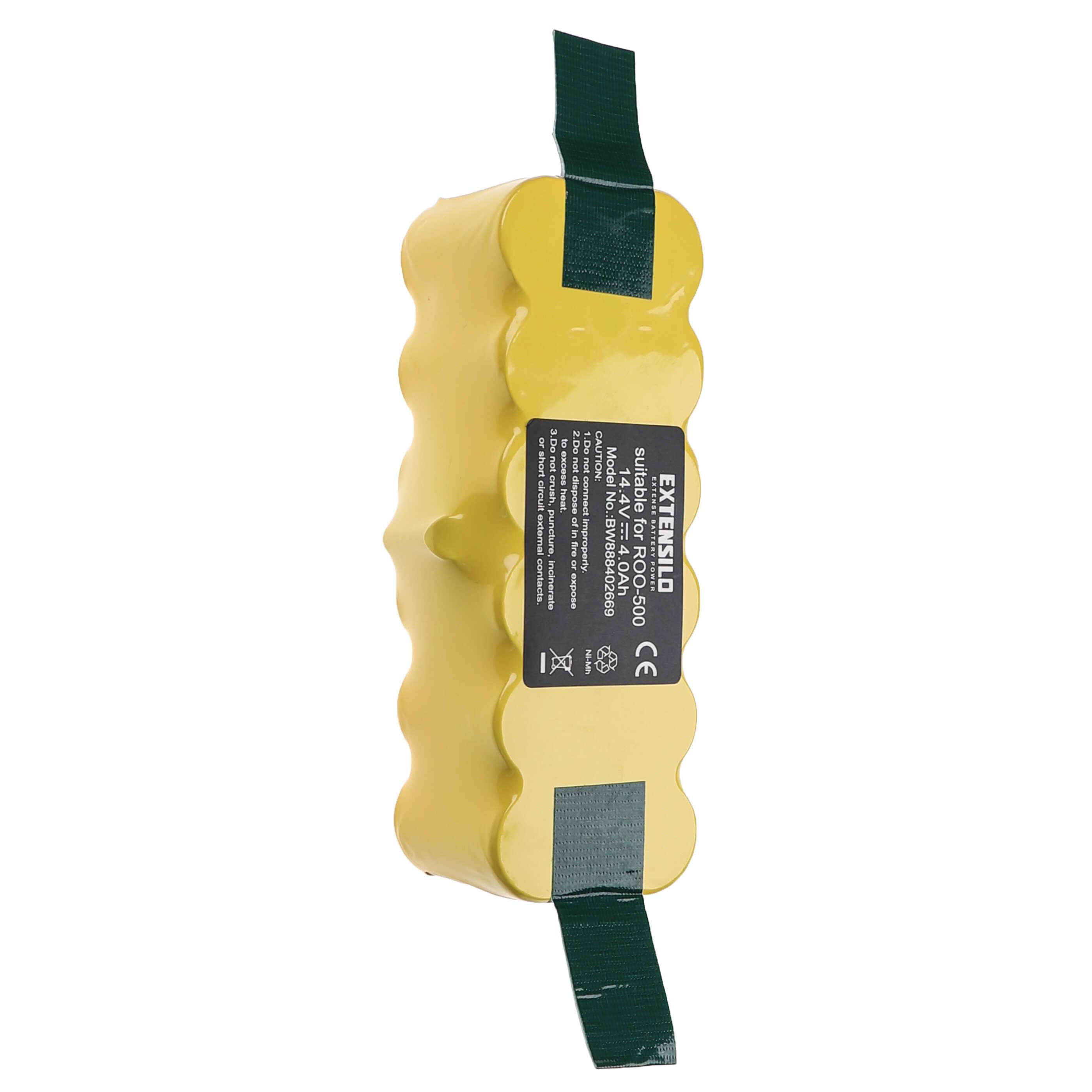 EXTENSILO Akku Ersatz für GD-Roomba-500, R3-500, SP530-BAT, VAC-500NMH-33 für Saugroboter (4000 mAh, 14,4 V, NiMH)
