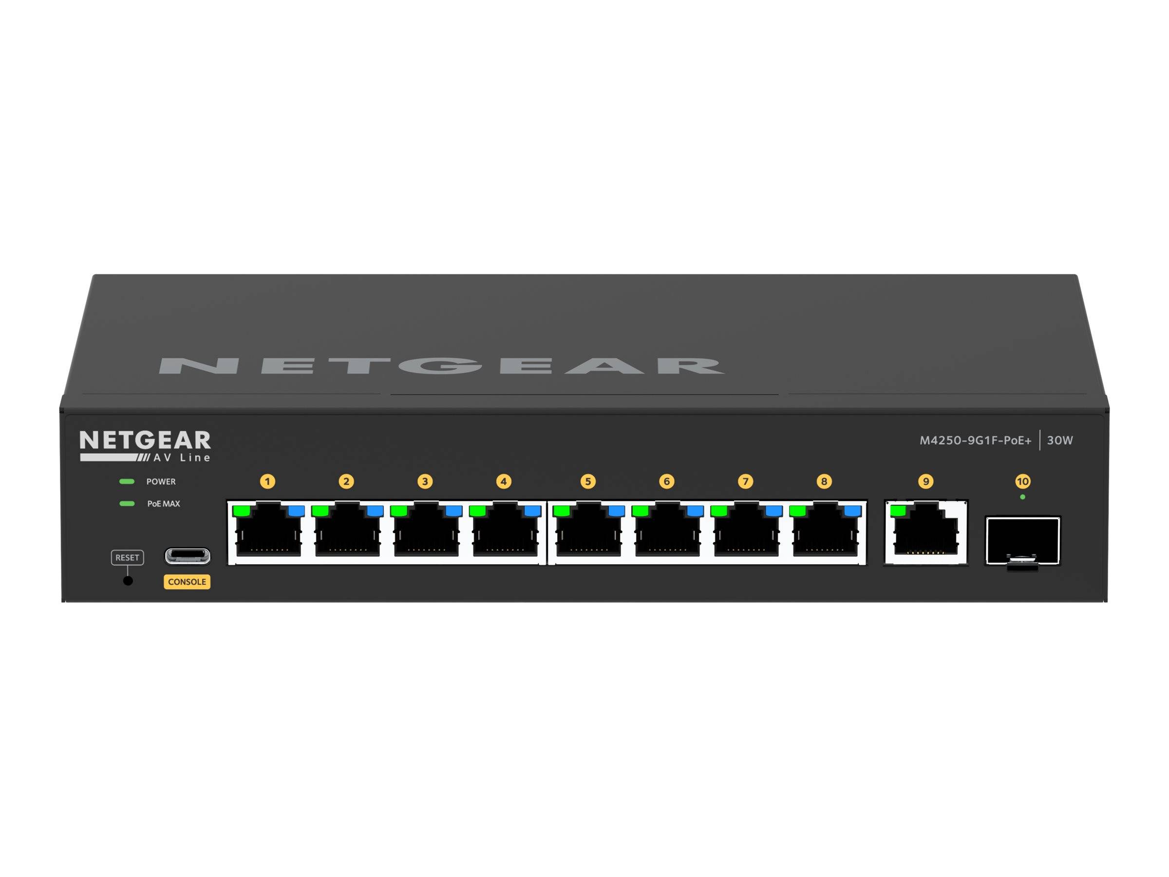 Netgear AV Line M4250-9G1F-PoE+ - Switch - L3 - managed - 8 x 10/100/1000 (8 PoE