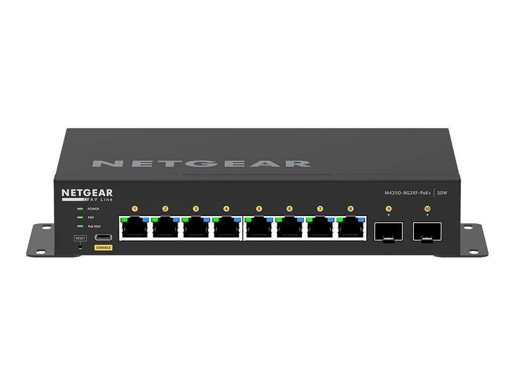 NETGEAR AV Line M4250-8G2XF-PoE+ - Switch - L3 - managed - 8 x 10/100/1000 (8 PoE+)