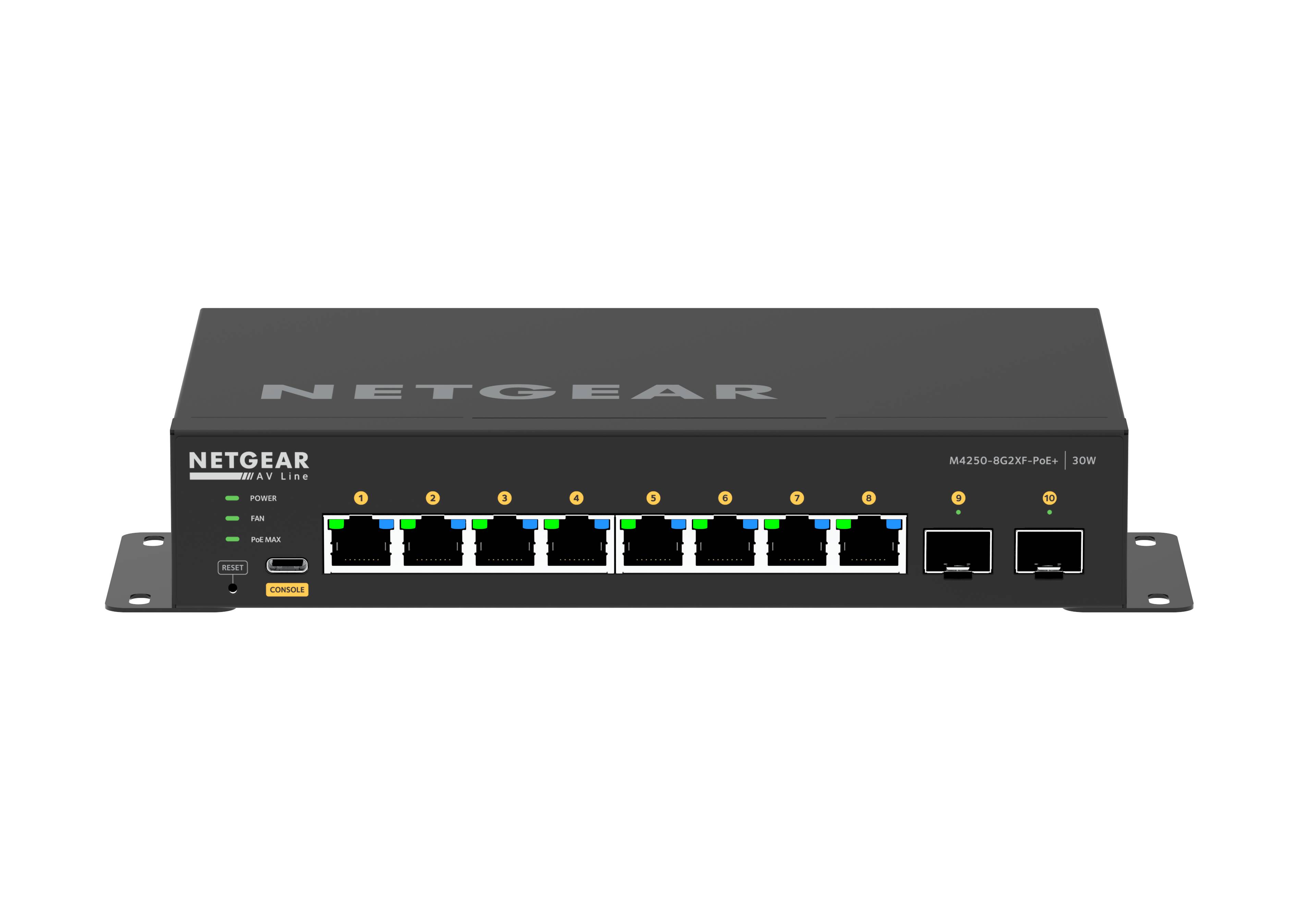 NETGEAR AV Line M4250-8G2XF-PoE+ - Switch - L3 - managed - 8 x 10/100/1000 (8 PoE+)