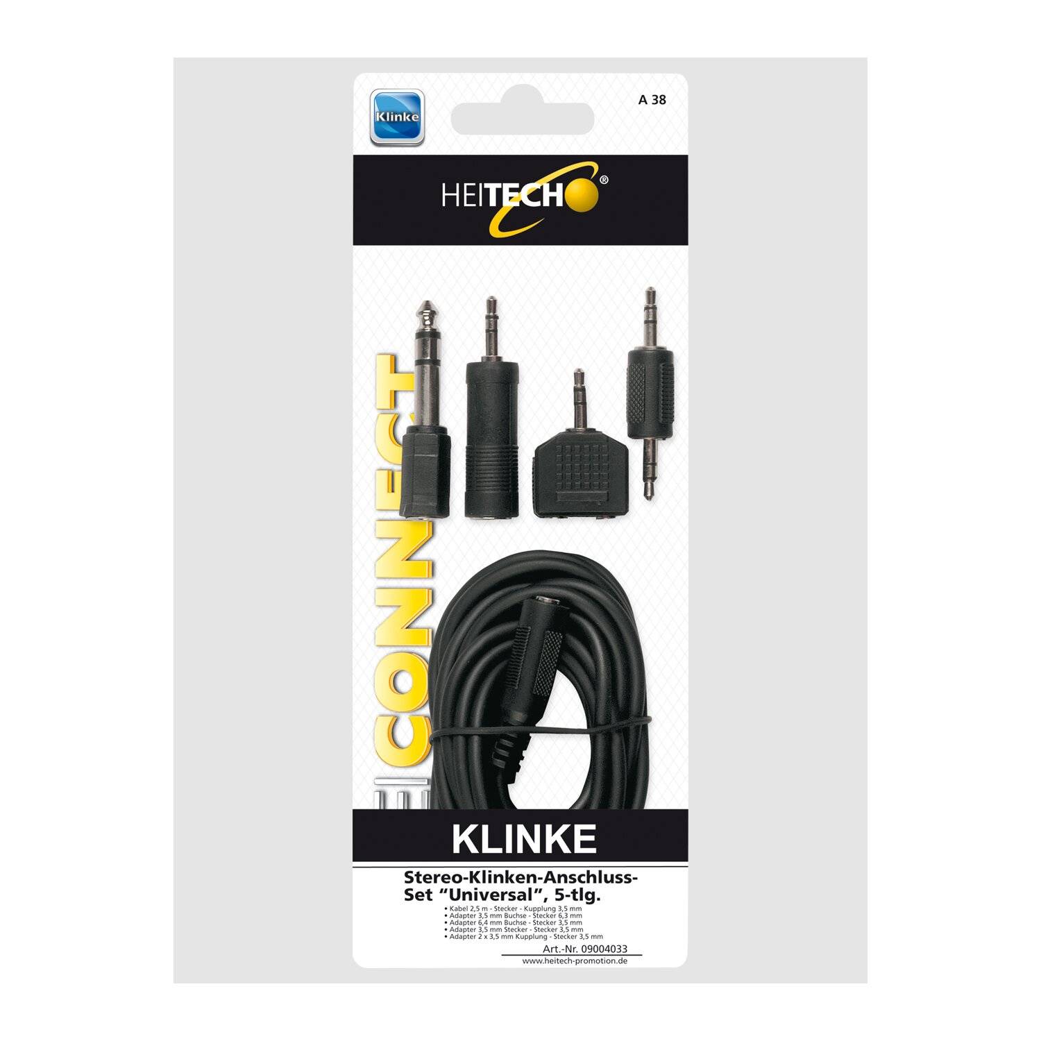 Heitech 5-Teilig Stereo-Klinken-Anschluss-Set "Universal" Adapter