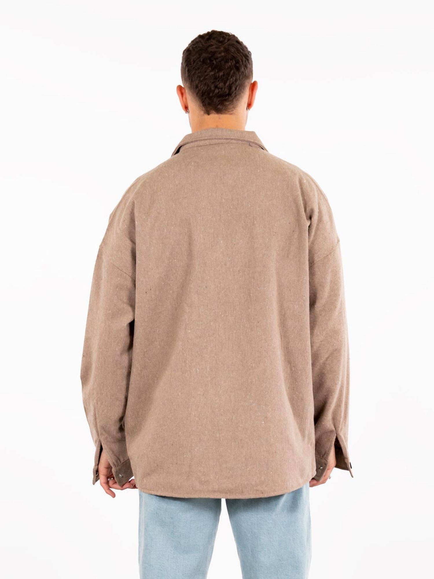 Hemdjacke Oversize Herren Kleidung Hemd Freizeit-Jacke Unisex Überhemd Overshirt S Braun