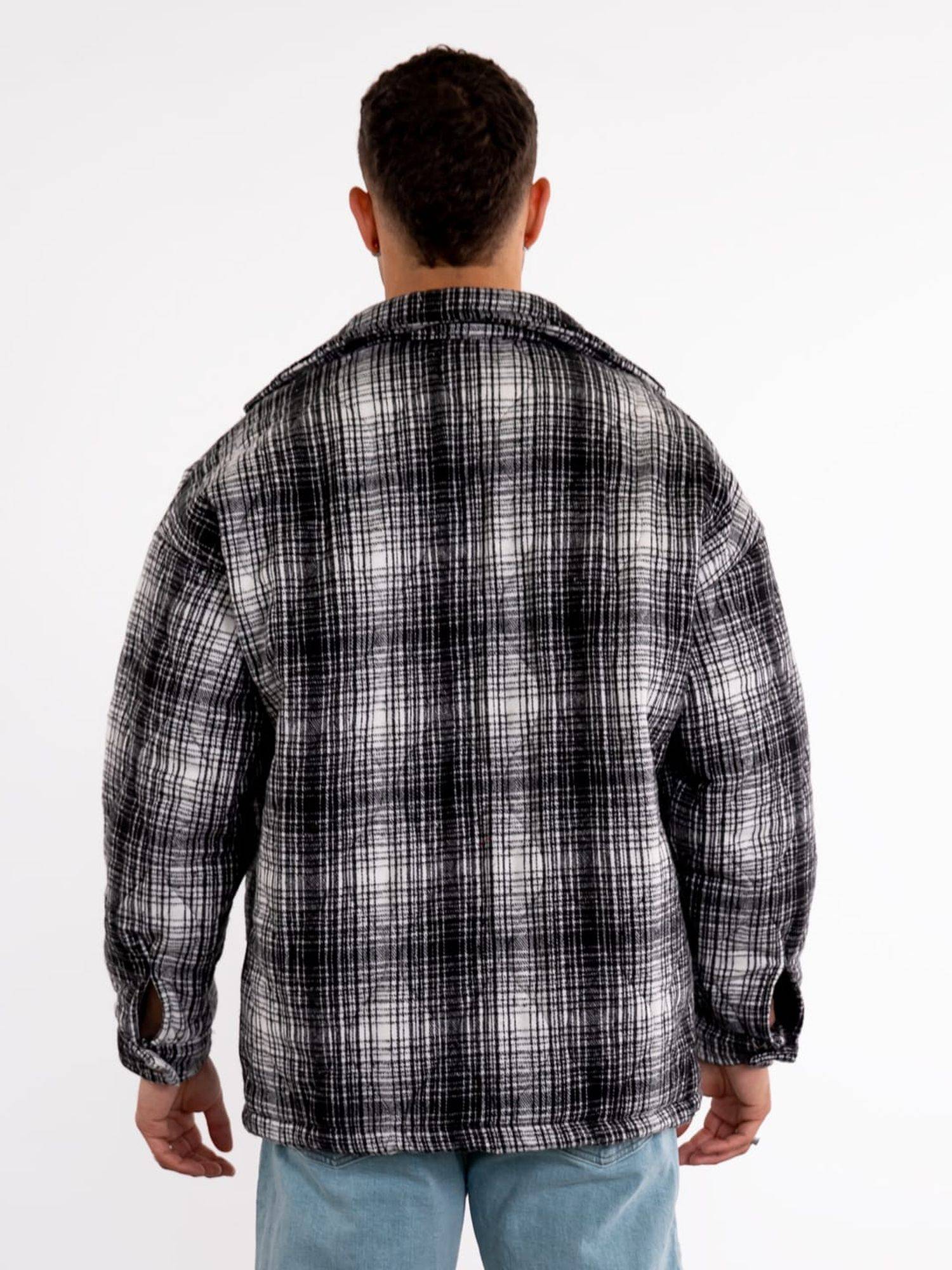 Lumberjacket Jacket Kapitone Herren Flanelljacke kariert Hemdjacke Holzfäller S Schwarz