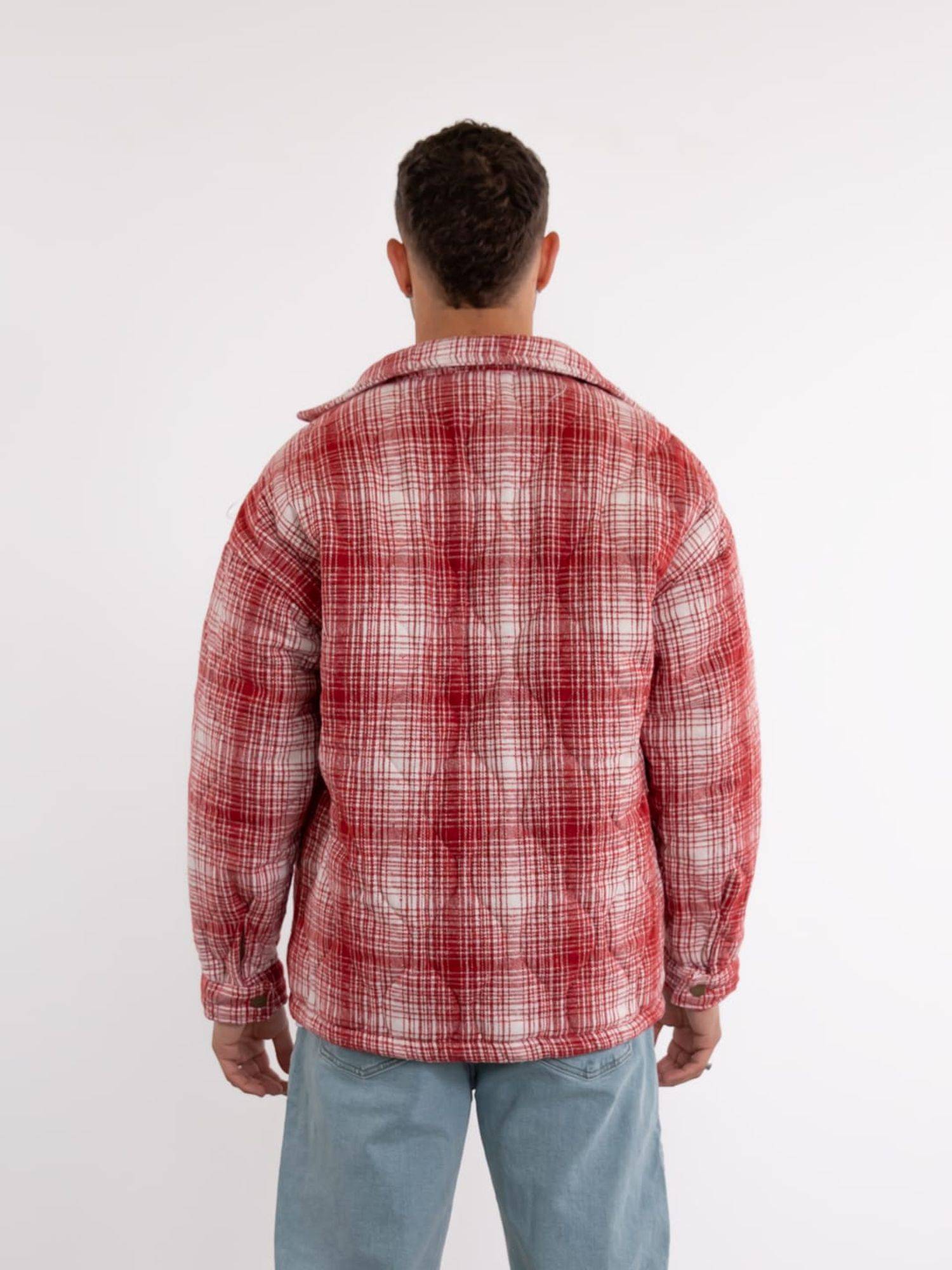 Lumberjacket Jacket Kapitone Herren Flanelljacke kariert Hemdjacke Holzfäller M Rot