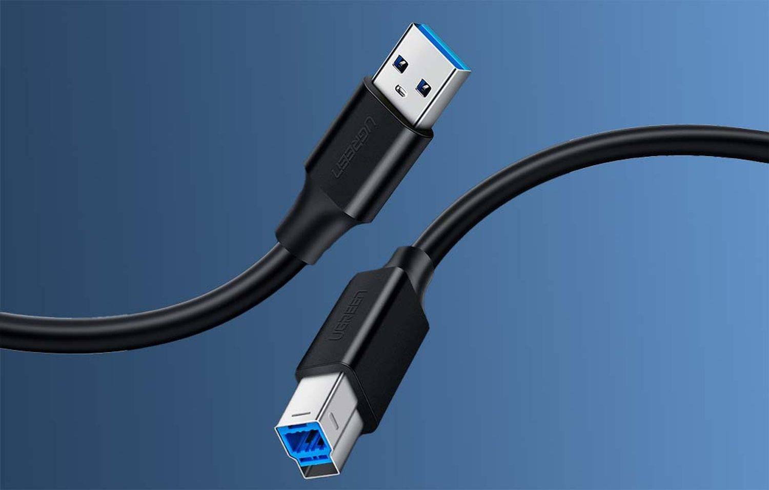 Drucker Kabel USB 3.0 A-B UGREEN US210, Kabeladapter USB Kabel 1m Schwarz