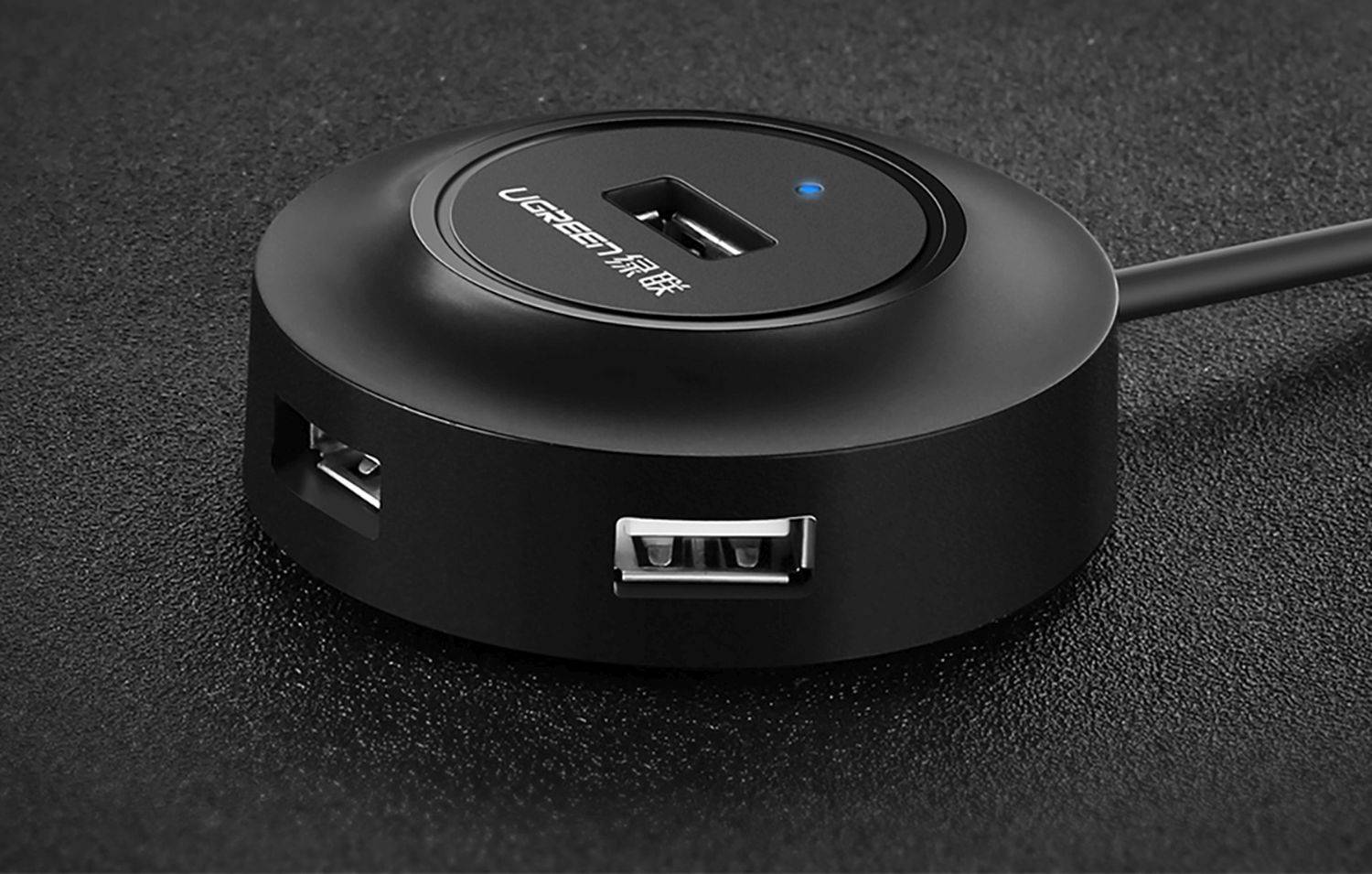 UGREEN CR106 Hub Adapter 4in1, 4x Hochgeschwindigkeits-Mini-USB 2.0, 1m Schwarz