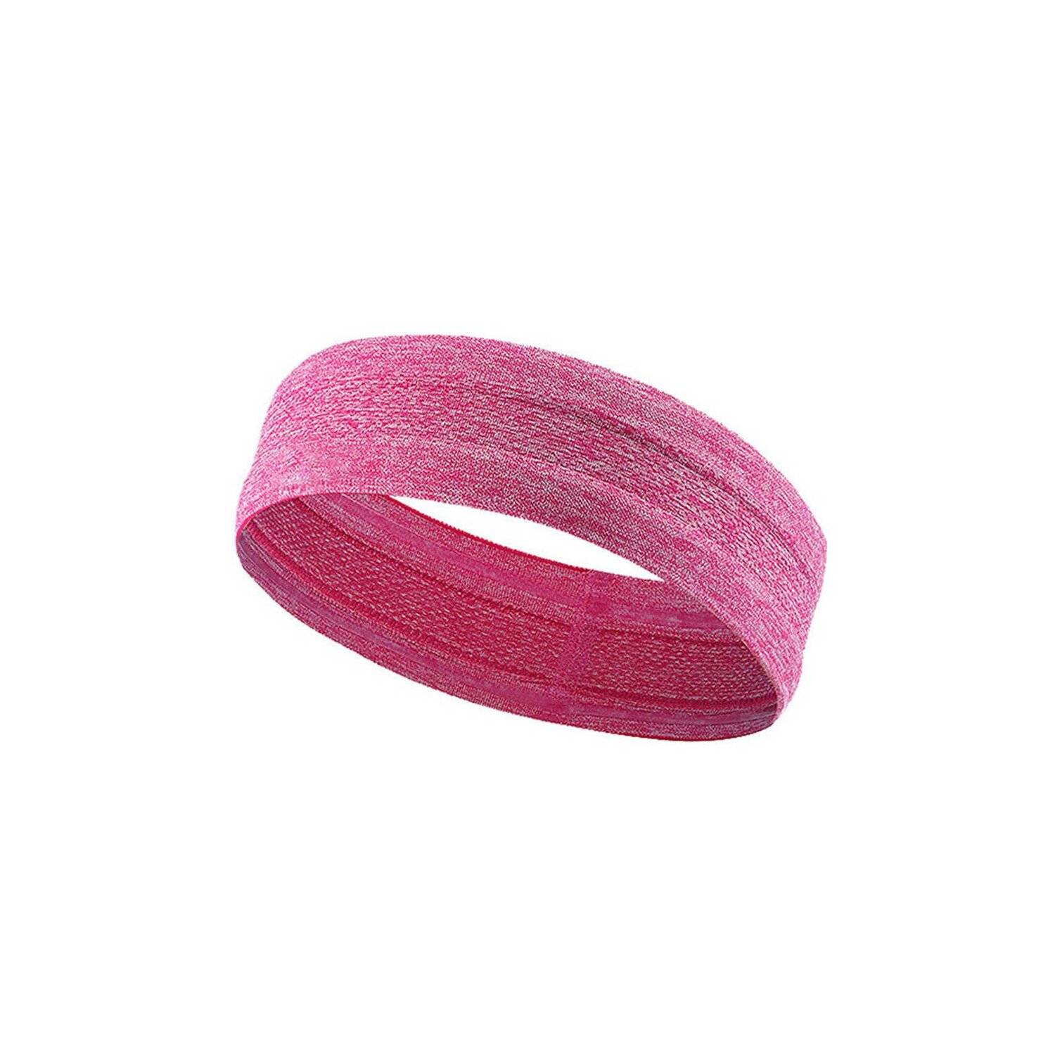 Elastisches Stirnband aus Stoff zum Laufen Fitness Pink