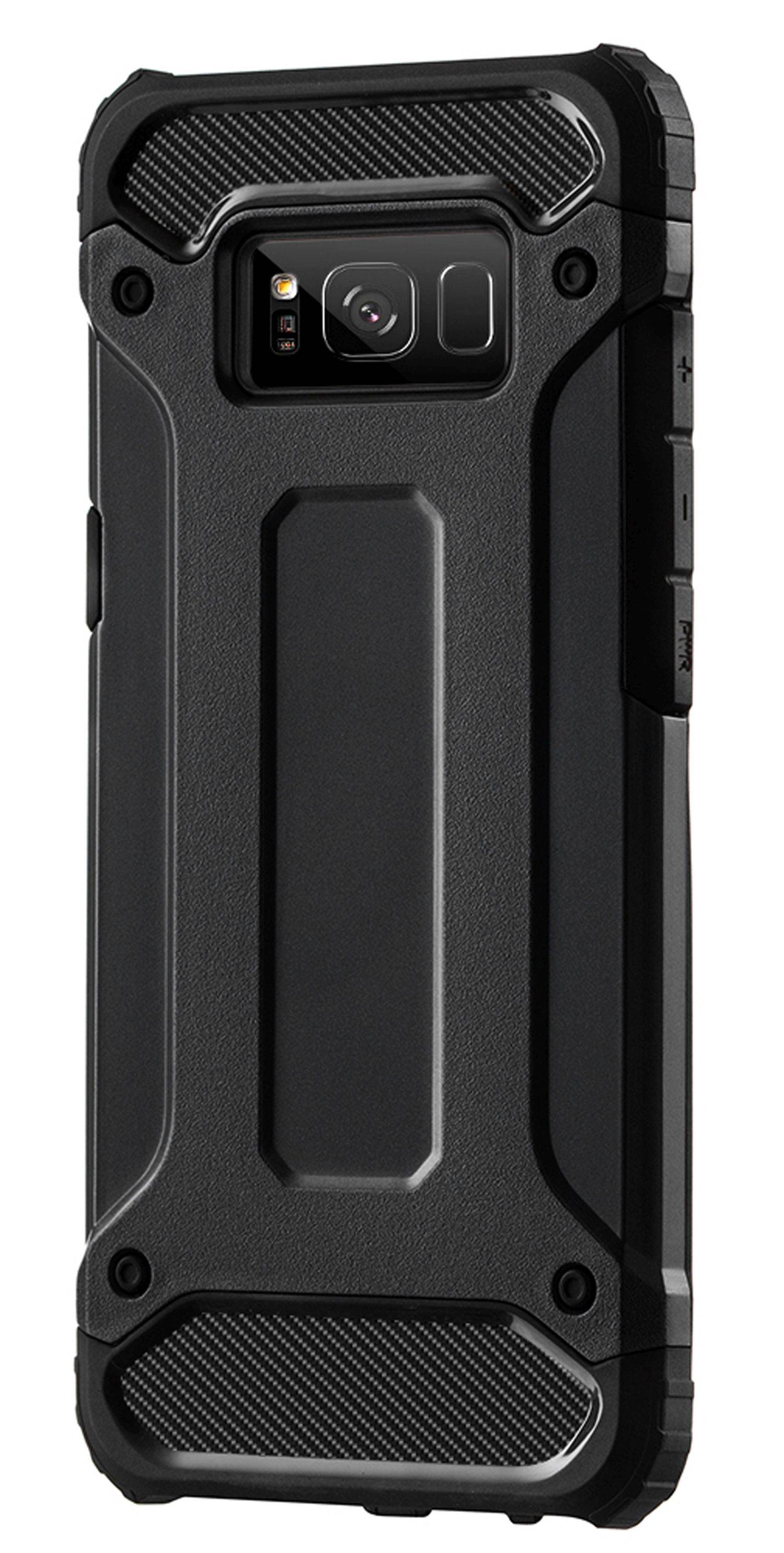 Schutzhülle Bumper Hybrid Armor kompatibel mit iPhone 14 Silikon Hülle Zubehör Tasche in Schwarz