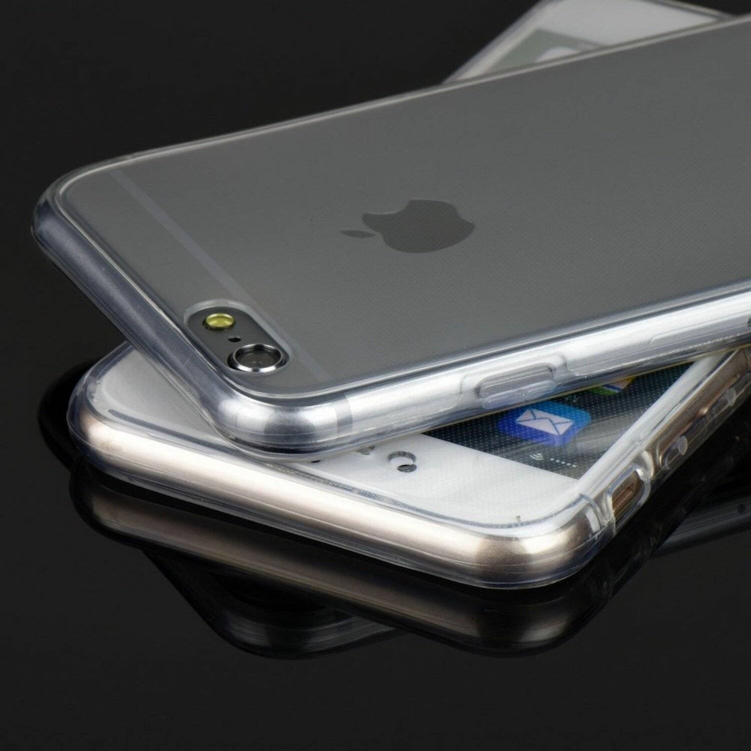 360° Rundum Full Body Schutzhülle kompatibel mit iPhone 14 Plus Silikon Hülle Etui Case Cover Transparent