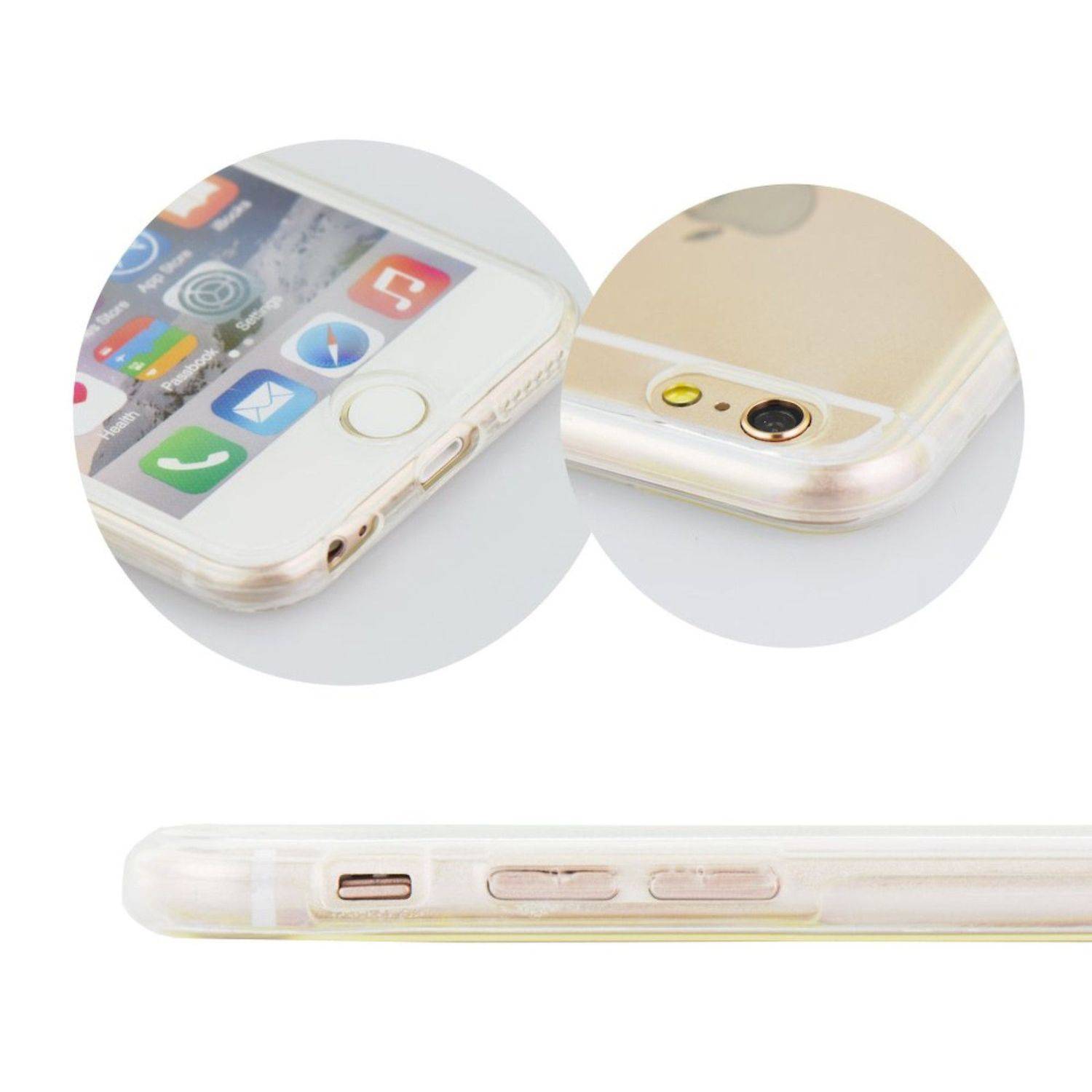 360° Rundum Full Body Schutzhülle kompatibel mit iPhone 14 Pro Max Silikon Hülle Case Cover Silikontasche in Transparent