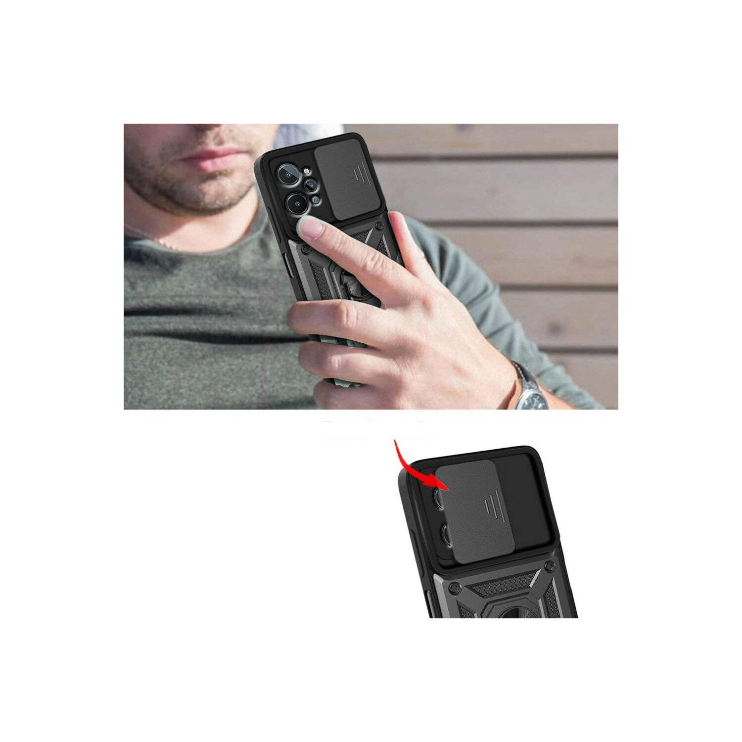 CamShield Armor Hülle kompatibel mit Samsung Galaxy S24 Plus Case Kameraschutz Ringhülle Halter Stoßfest