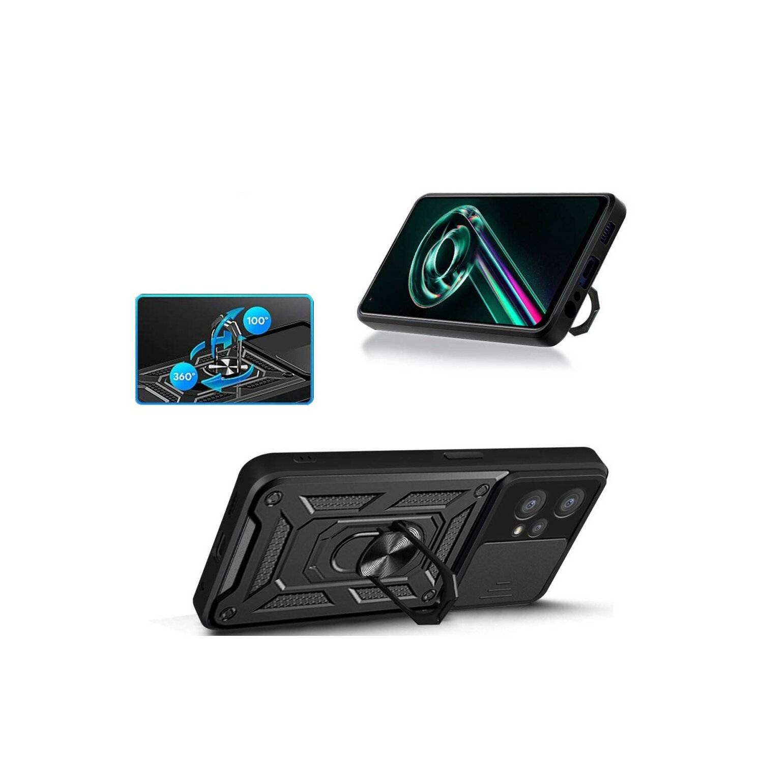 CamShield Armor Hülle kompatibel mit Samsung Galaxy S23 FE Case Kameraschutz Ringhülle Halter Stoßfest
