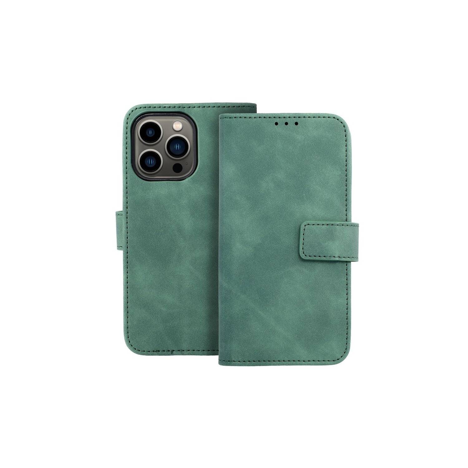 Tasche Holster TENDER Buch Schutzhülle Magnet Standfunktion Hülle kompatibel mit iPhone 14 Plus Grün