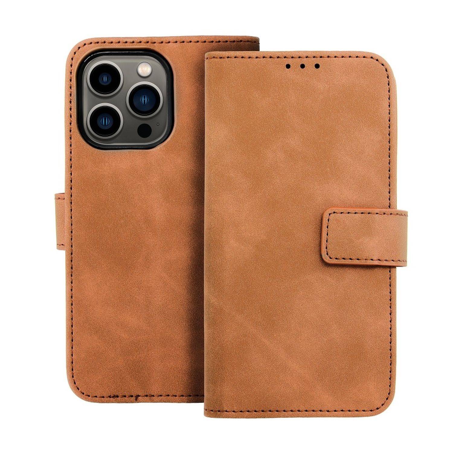 Tasche Holster TENDER Buch Schutzhülle Magnet Standfunktion Hülle kompatibel mit Xiaomi Redmi 10C Braun