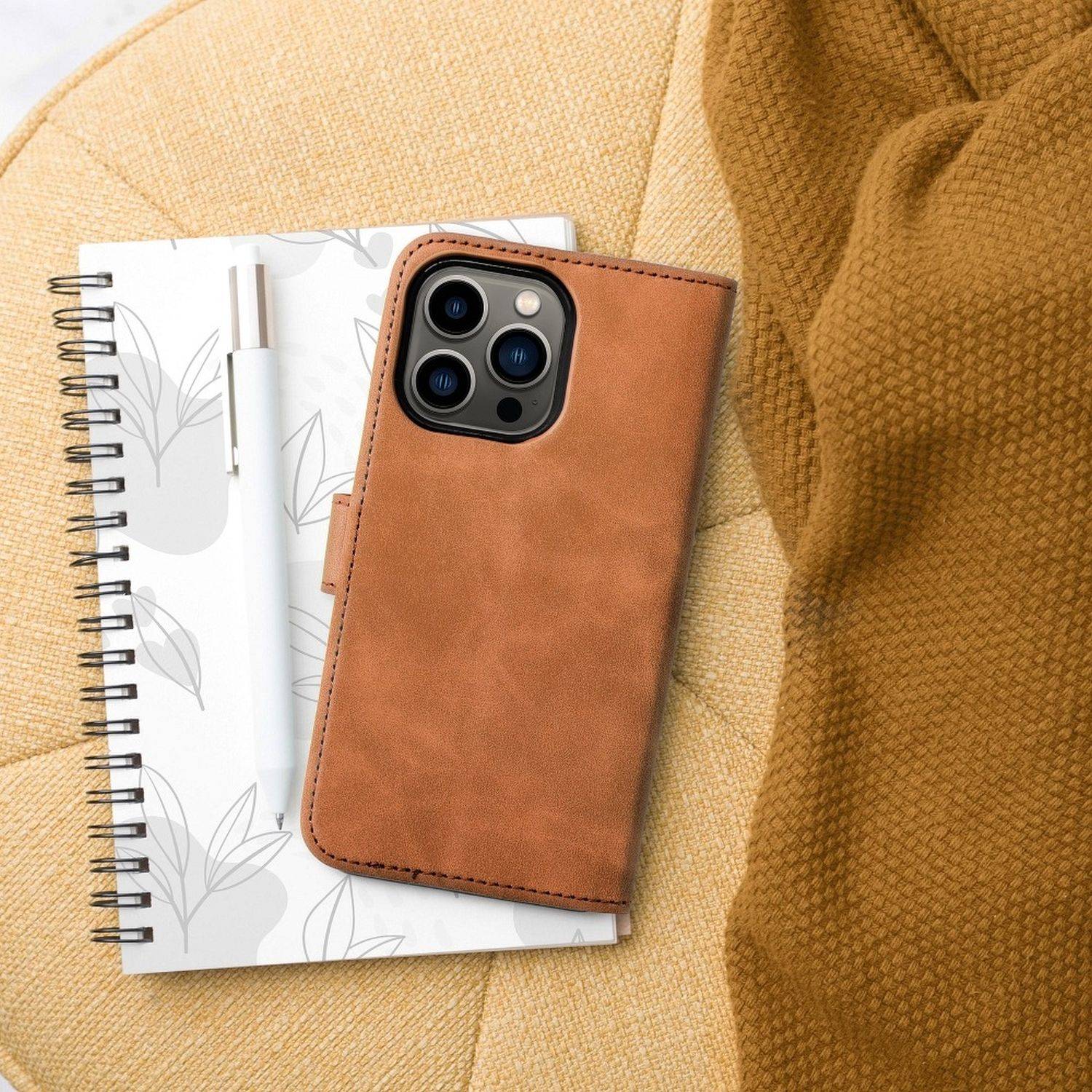 Tasche Holster TENDER Buch Schutzhülle Magnet Standfunktion Hülle kompatibel mit Xiaomi Redmi 10C Braun
