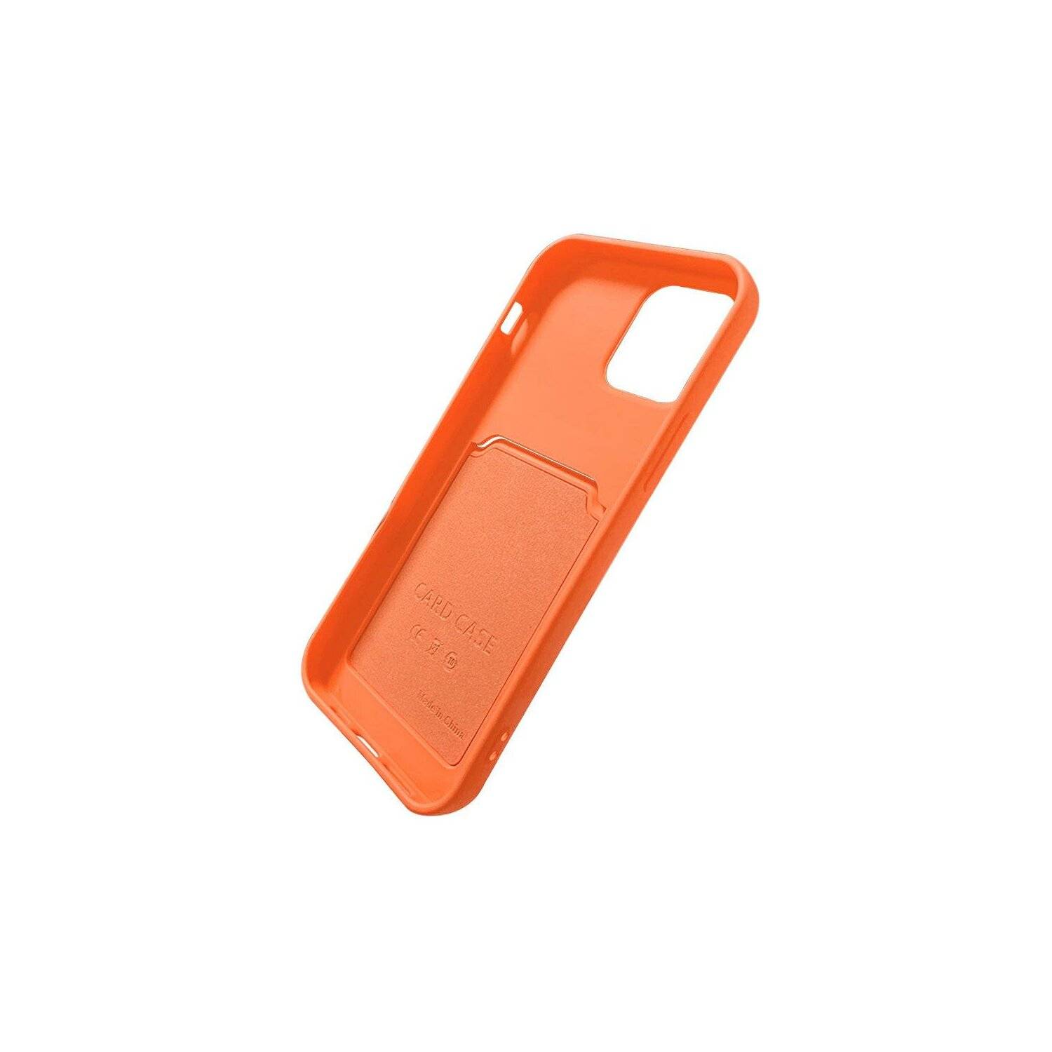 Card Case Silikon Portemonnaie Handyhülle mit Kartenfach Cover Bumper kompatibel mit iPhone 14 Plus Rose