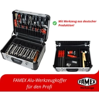 FAMEX 420-88 Alu Werkzeugkoffer PROFESSIONAL bestückt mit Werkzeug Set - Werkzeuge aus CV-Stahl, Top-Qualität FAMEX 420-88 Alu Werkzeugkoffer PROFESSIONAL bestückt mit Werkzeug Set - Werkzeuge aus CV-Stahl, Top-Qualität