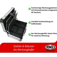 FAMEX 420-88 Alu Werkzeugkoffer PROFESSIONAL bestückt mit Werkzeug Set - Werkzeuge aus CV-Stahl, Top-Qualität FAMEX 420-88 Alu Werkzeugkoffer PROFESSIONAL bestückt mit Werkzeug Set - Werkzeuge aus CV-Stahl, Top-Qualität
