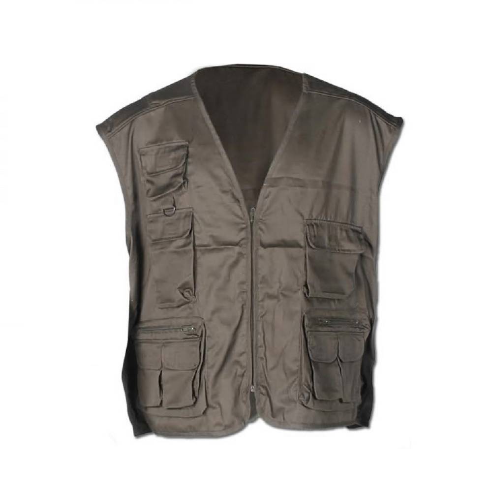 Allround Weste - "Harmstorf" - Größe XXL- oliv- -Front Reißverschluss - 9 Außentaschen - 2 Rückentaschen