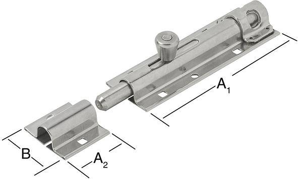 Bolzen-Türschlossriegel 130x40mm,Edelstahl V2A