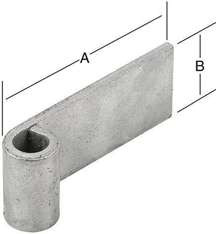 Anschweißband 100x45mm ungeb.Eis.